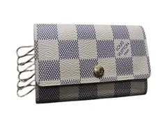 LOUIS VUITTON ルイヴィトン キーケース ミュルティクレ6 N61745 ホワイト系 ダミエアズール ユニセックス 6連 美品