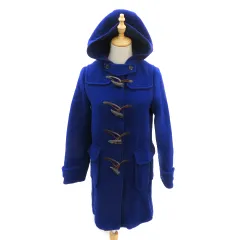 アーバンリサーチ URBAN RESEARCH ダッフルコート ロング丈 フード付き ウール F 青 ブルー /YK1