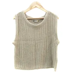 クティール kutir ニットベスト プルオーバー ラウンドネック F ライトブラウン 薄茶 /YM48