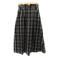 ページボーイ PAGE BOY アリシア alicia フレアスカート ロング丈 マキシ丈 チェック柄 F マルチカラー 黒 ブラック /YK33