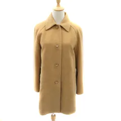 エムプルミエ M-Premier ステンカラーコート ロング丈 アンゴラ ウール混 38 M キャメル /YK9
