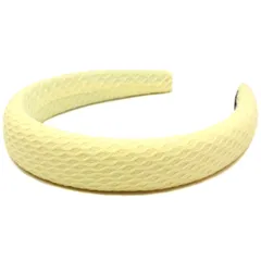 在庫処分　太め カチューシャ ヘアバンド ヘアアクセサリー 痛くない 可愛い おしゃれ レディース 韓国 1本 イエロー