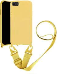 ネックストラップ iPhone SE iPhone 第2世代 蛍光色 軽量 ショルダー ソフト スマホケース ケース アイフォン 7 かわいい 8 シリコンカバー お洒落 かっこいい For (iPhone 7/8/SE 2/SE UnnFiko 3 Yell