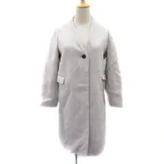 スローブ イエナ SLOBE IENA  ノーカラーコート ロング丈 36 S ライトグレー /YK3