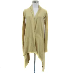 リエンダ rienda ニットカーディガン ロング丈 ショールカラー 前開き F イエローベージュ /YS32