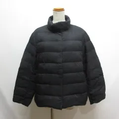 ユニクロ UNIQLO 美品 ウルトラライト ダウン ジャケット XL 黒 ブラック 収納ポーチ付き