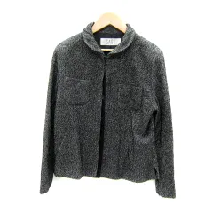 SAGE ラウンドカラージャケット ミドル丈 ツイード 9 チャコールグレー /SY25