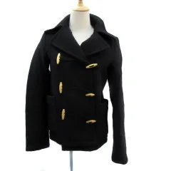 マウジー MOUSSY ダッフルコート ショート丈 無地 中綿 1 黒 ブラック /YS9