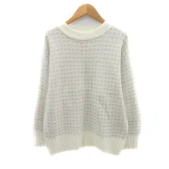 シューラルー SHOO・LA・RUE ニット セーター 長袖 総柄 F オフホワイト ベージュ /YK32