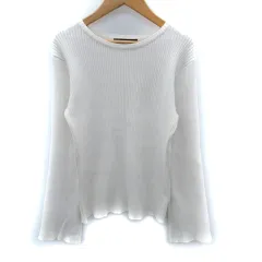 ページボーイ PAGE BOY リブニット カットソー 長袖 ラウンドネック フレアスリーブ F 白 ホワイト /SM23