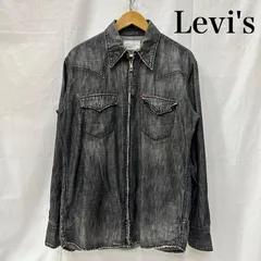 リーバイス ジップアップデニムウエスタンシャツ グレー ブラック Lサイズ 60507 メンズ L ISItems【USED】【古着】【中古】50153705
