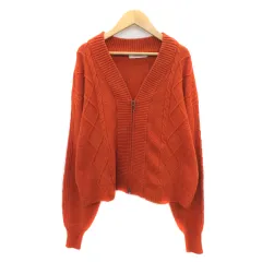 メイソングレイ MAYSON GREY ニットカーディガン ミドル丈 Vネック ダブルジップ 2 ライトブラウン /YK25