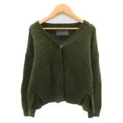 スピック&スパン Spick&Span ニットカーディガン ミドル丈 Vネック ウール混 アルパカ混 カーキ /YK31