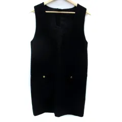 ボールジー BALLSEY トゥモローランド ジャンパースカート ワンピース ひざ丈 Vネック ウール 38 M 紺 ネイビー /SM22