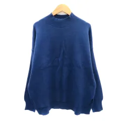 ドレスキップ DRESKIP ニット セーター 長袖 ハイネック オーバーサイズ L 紺 ネイビー /YK32