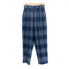 マウジー MOUSSY テーパードパンツ ハイウエスト アンクル丈 チェック柄 1 S マルチカラー 紺 ネイビー /HO44