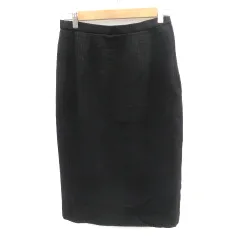 レマロン remalon タイトスカート ミモレ丈 総柄 黒 ブラック /YK14 