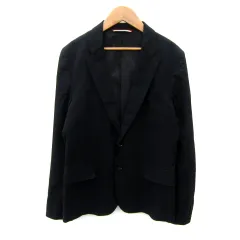 ジャーナルスタンダード JOURNAL STANDARD テーラードジャケット ミドル丈 無地 シングルボタン 総裏地 L 黒 ブラック /SY39