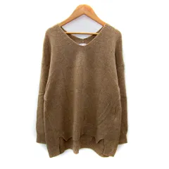 ベイフロー BAYFLOW ニット セーター 長袖 Vネック 無地 オーバーサイズ ウール混 3 M ライトブラウン /SY40