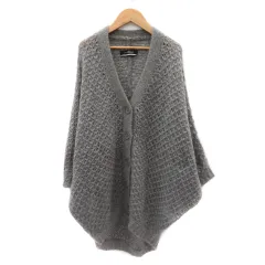 バイ マレーネ ビルガー BY MALENE BIRGER ニットカーディガン ロング丈 七分袖 Vネック ドルマンスリーブ モヘヤ XS グレー /YK50