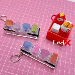 4連キーキャップキーホルダー ちいかわ キーキャップ ハローキティキーキャップ ゼリーキーキャップ