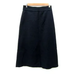 ロペピクニック ROPE Picnic フレアスカート ロング丈 グレンチェック柄 38 M 紺 ネイビー 黒 ブラック /SY10