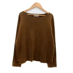 オペークドットクリップ OPAQUE.CLIP ニット セーター ボートネック 長袖 無地 40 L 茶色 ブラウン /HO24