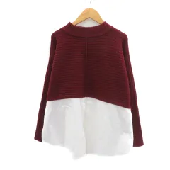 ロペピクニック ROPE Picnic ニット セーター 長袖 レイヤード風 38 M ボルドー /YK16