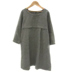 ニコアンド Niko and.. ワンピース ミモレ丈 長袖 ラウンドネック 無地 グレー /YS14