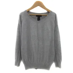 アンタイトル UNTITLED ニット カットソー 長袖 Vネック 無地 2 グレー 紺 ネイビー /YS24