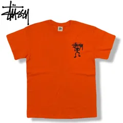 OLD STUSSY 90s 白タグ USA製 L オレンジ シャドーマン Tシャツ オールド ステューシー ヴィンテージ vintage バックプリント メンズ