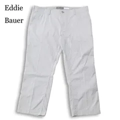 Eddie Bauer エディーバウアー COOL MAX★ シアサッカー ストライプ パンツ Sz.38 メンズ 灰 アウトドア 大きいサイズ 特大のサムネイル