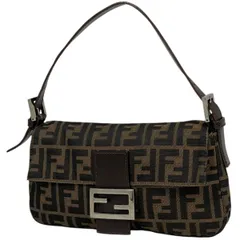 フェンディ FENDI ズッカ柄 マンマバゲット ハンドバッグ ワンショルダー ショルダーバッグ キャンバス ブラウン 26424 レディース 【中古】