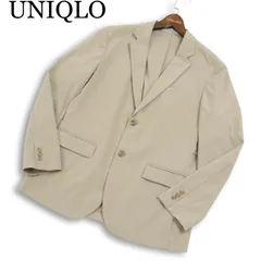 UNIQLO ユニクロ 春夏 感動ジャケット★ SLIM FIT 2B アンコン テーラード ジャケット Sz.L メンズ ベージュ