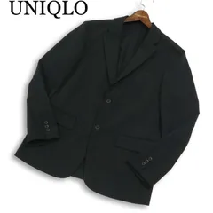 24SS★ UNIQLO ユニクロ 春夏 感動ジャケット★ ウールライク 2B テーラード ジャケット Sz.M メンズ 黒