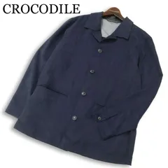 CROCODILE クロコダイル 通年★ 背抜き ステンカラー ジャケット Sz.L メンズ 紺 ネイビーのサムネイル