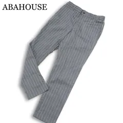 ABAHOUSE アバハウス 通年 ストレッチ★ ストライプ テーパード パンツ Sz.46 メンズ グレー