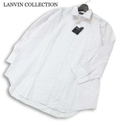 美品】 ランバンコレクション リネン100% 長袖シャツ ネイビー 日本製