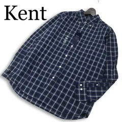 【新品 未使用】 Kent in TRADITION ケント シアサッカー★ 長袖 チェック ボタンダウン シャツ Sz.LL メンズ 大きいサイズ