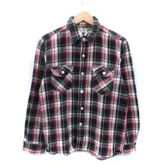 リー LEE ネルシャツ 長袖 チェック柄 M マルチカラー 赤 レッド 黒 ブラック /SM14