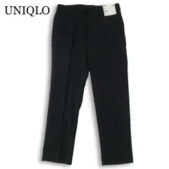 未使用品★ UNIQLO ユニクロ 春夏 DRY 感動パンツ★ ストレッチ ウールライク スラックス パンツ Sz.82 メンズ 黒