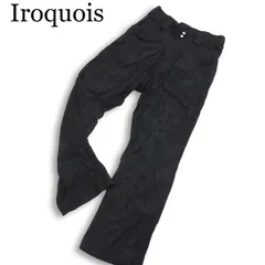 Iroquois イロコイ 春夏 KIMONO RY JQ PT★ ジャカード 花柄 フラワー総柄 ストレート パンツ Sz.1 メンズ 黒 日本製のサムネイル