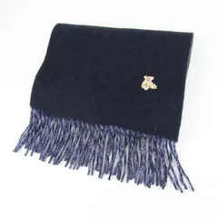 アクアスキュータム マフラー くま テディベア 刺繍 ブランド 小物 メンズ レディース ネイビー Aquascutum 【中古】のサムネイル