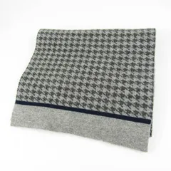 フェアファクス マフラー 千鳥格子柄 カシミヤ ブランド 小物 メンズ グレー FAIRFAX 【中古】