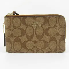 コーチ リストレットポーチ シグネチャー PVC ブランド 小物 レディース ブラウン COACH 【中古】