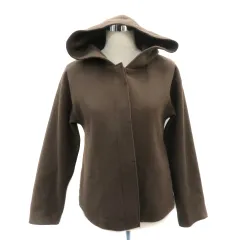 インデックス INDEX コート ショート丈 フード付き M ブラウン /YK2