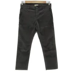 ヤヌーク YANUK コーデュロイパンツ アンクル丈 無地 XS チャコールグレー /YS11