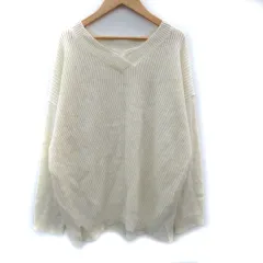 ドレスキップ DRESKIP ニット セーター 長袖 Vネック LL 大きいサイズ アイボリー /SM12