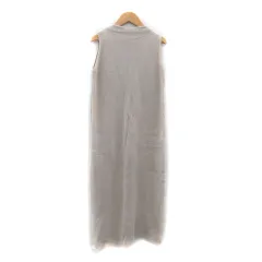 グレイル GRL ニットワンピース ロング丈 ノースリーブ オフネック 無地 スリット M ライトベージュ /SY44