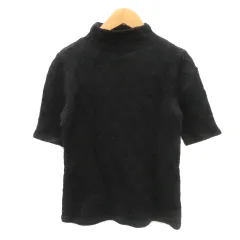 ケーティー キヨコ タカセ  K.T KIYOKO TAKASE ニット カットソー 半袖 ハイネック アルパカ混 M 黒 ブラック /YK34